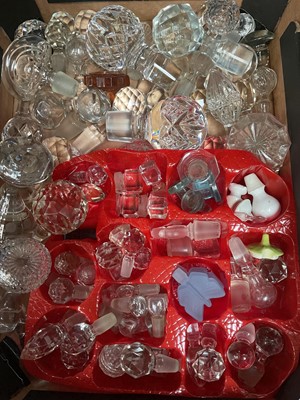 Lot 2539 - Collection of more than 80 Victorian and later cut-glass stoppers for perfume bottles, decanters etc.