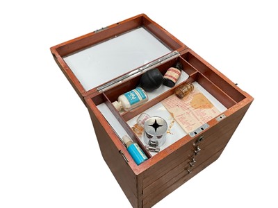 Lot 2538 - Vintage dentist’s cabinet with 6 graduated drawers and a large collection of dentistry tools etc.