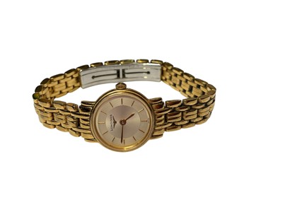 Lot 158 - Longines gold plated ladies' quartz wristwatch