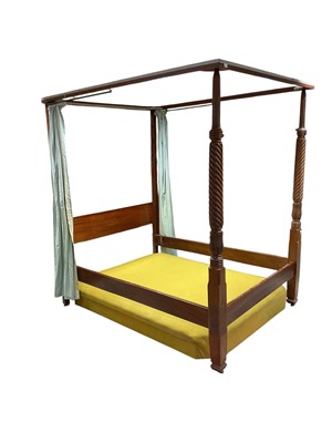 Lot 1472 - George III style mahogany four poster bed