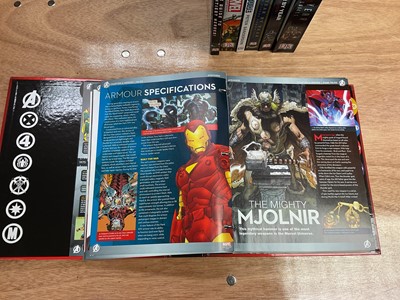 Lot 8 - Collection of Marvel and DC books to include Marvel fact files, Marvel year by year, Marvel The Avengers The Ultimate Guide to Earth's Mightiest Heroes!, Marvel Encyclopedia, X-Men the ultimate...