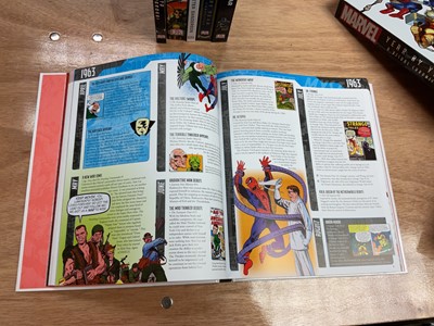 Lot 8 - Collection of Marvel and DC books to include Marvel fact files, Marvel year by year, Marvel The Avengers The Ultimate Guide to Earth's Mightiest Heroes!, Marvel Encyclopedia, X-Men the ultimate...