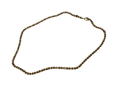 Lot 160 - Yellow metal ropetwist chain (stamped 750), 44cm long