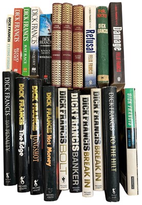 Lot 1460 - Dick Francis, twenty-one racing novels, 14 hardback (six 1st editions) and 7 paperback (21 in all)b