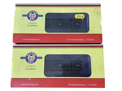 Lot 1787 - Oxford Rail OO Gauge BR black early emblem 0-6-2 Class N7 Tank engines 69612, boxed OR76N7003 (x2) & LNER black 0-6-2 Class N7 Tank engines 8011, boxed OR76N7002 (x2), 4 total