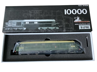 Lot 1789 - Dapol OO Gauge BR Brunswick green with cream 10001HAP diesel, boxed & BR diesel brake tender, boxed HM011 (x2), 3 total