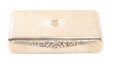 Lot 44 - H.R.H. Princess Alexandra and Sir Angus Ogilvy, fine silver presentation table box with gold crowned A cypher to lid, engine turned and reeded decoration with chased floral thumb piece, silver gi...