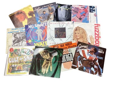Lot 2254 - Two boxes of single records, including T Rex, Herman's Hermits, Paul McCartney, Dave Stewart, etc
