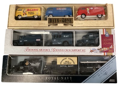 Lot 1703 - Royal Navy & RAF boxed sets and other diecast vehicles (1 box)