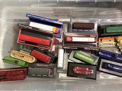 Lot 1704 - Selection of loose diecast buses, coaches and trams (3 boxes)
