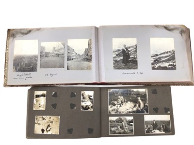 Lot 1257 - Group of postcards, family photos, old ledger and sketch albums, miniature books etc