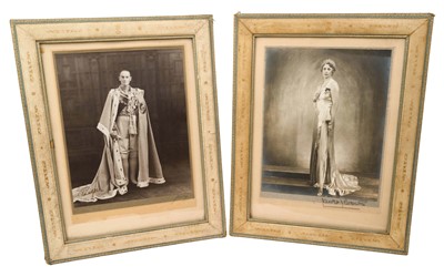 Lot 72 - Their Graces The Marquess and Marchioness of Linlithgow, The Viceroy and Vicereine of India (1936-1943) pair fine signed 1940s presentation portrait photographs.