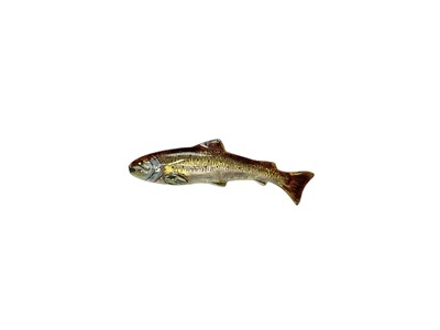 Lot 235 - Early 20th century gold, silver and enamel novelty salmon fish brooch