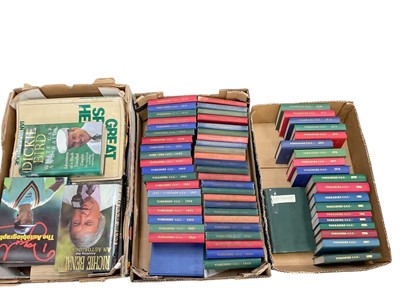 Lot 1227 - Three boxes of cricket memorabilia including full set of Yorkshire handbooks from 1920-1988, cricket books and a few signed autograph pages from 1940s and 1950s