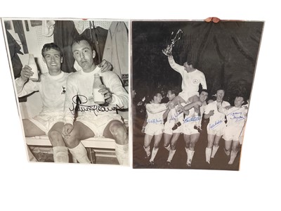 Lot 1229 - Collection of Tottenham legends hand signed pictures, A3 and A4 including Jimmy Greaves, Dave McKay, Paul Gascoigne and Cliff Jones