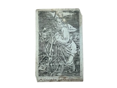 Lot 1277 - After Albrecht Durer - St Christopher, wood block print, plate 12 x 7.5cm