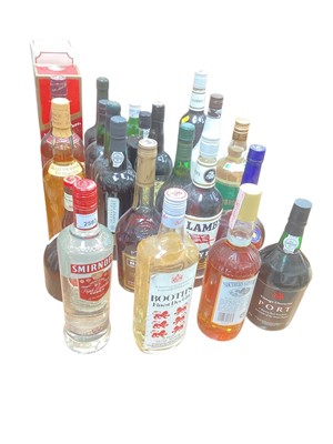 Lot 2583 - Group of whiskies, brandy, and other spirits, including Glenmorangie, Courvoisier, etc