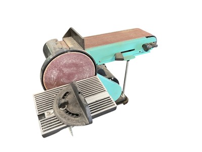 Lot 2603 - Tooltec Belt & Disc Sander 375W and a bench grinder (2).
