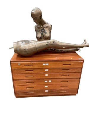 Lot 2598 - Paul de Delve (1945-2023) his plan chest, together with a shop mannequin