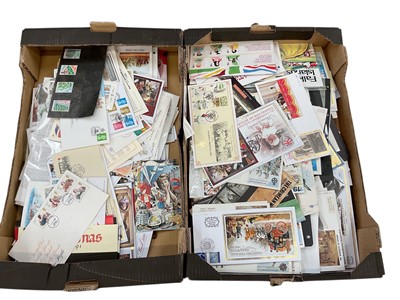 Lot 1284 - Stamps two boxes of mostly Gb First Day Covers and Special Events covers, including some signed. Presentation Packs, Benham Silk issues.