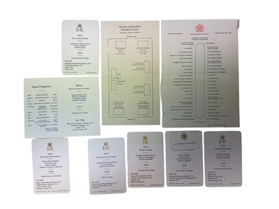 Lot 66 - Collection 1980s Royal menus including State Banquets and seating plans and related ephemera