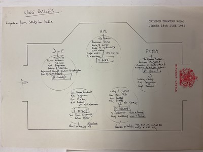 Lot 66 - Collection 1980s Royal menus including State Banquets and seating plans and related ephemera