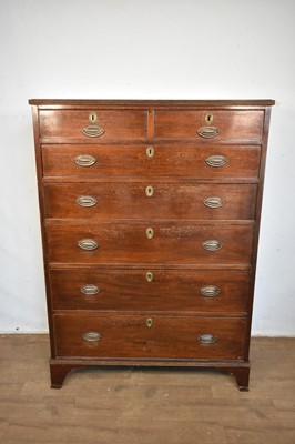 Lot 1209 - Early 19th century mahogany tallboy chest