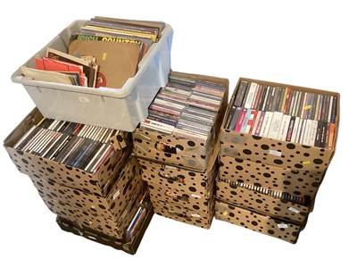 Lot 2328 - Large collection of CD's, many sealed, various genres, together with one box of LPs and singles