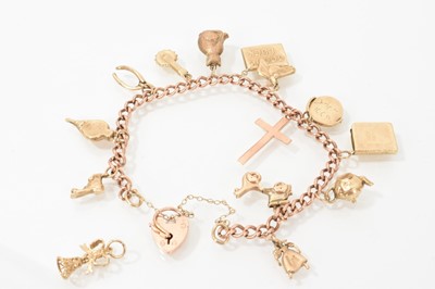 Lot 503 - Gold charm bracelet