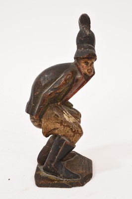 Lot 676 - Rare carved prisoner of war figure of a Frenchman baring his arse