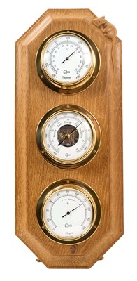 Lot 665 - Robert Mouseman Thompson carved oak weather station