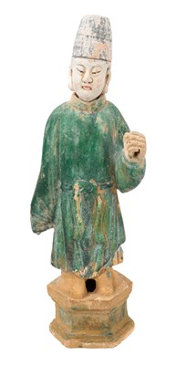 Lot 684 - Chinese standing tomb figure on octagonal base