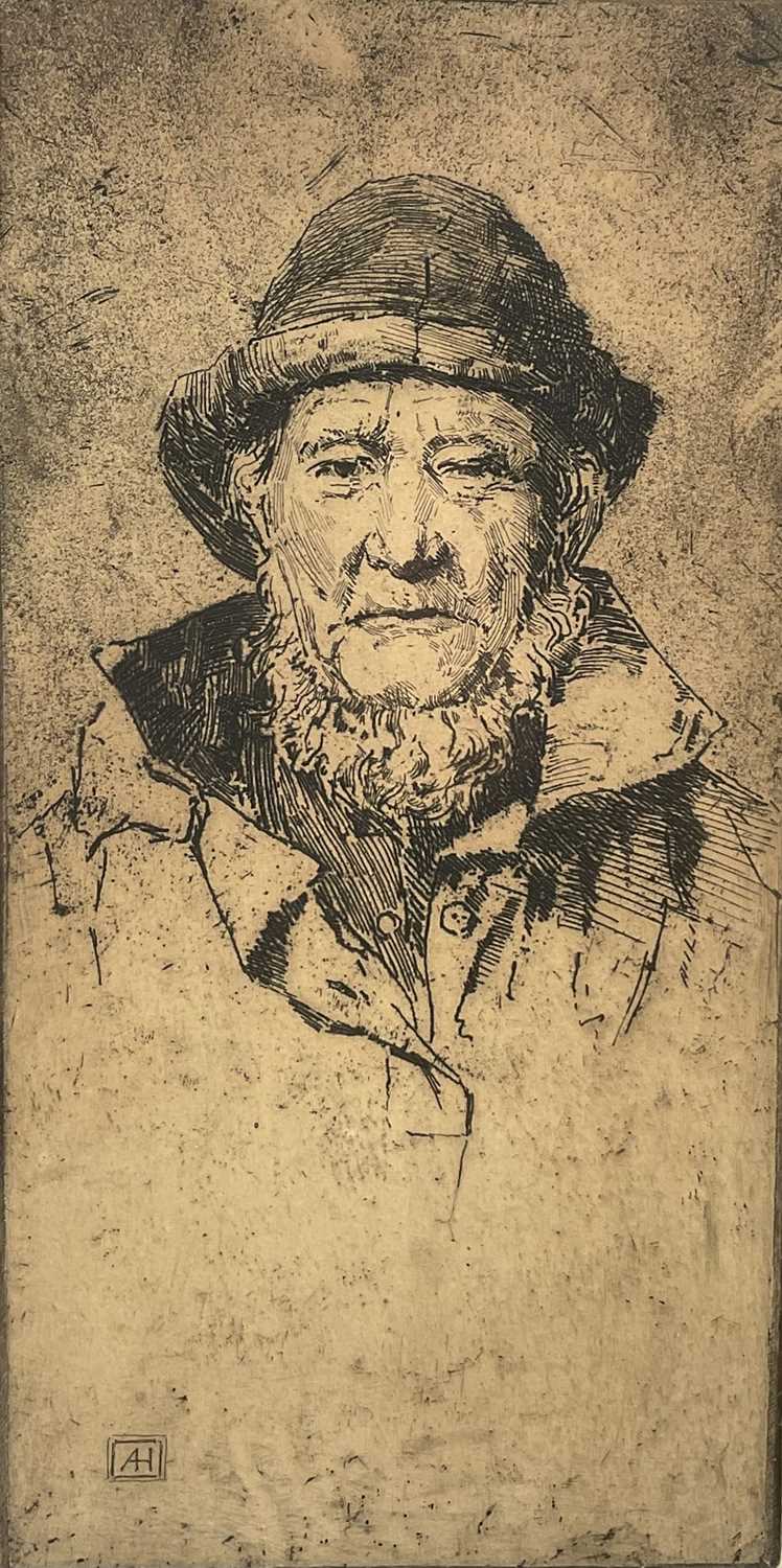 Lot 54 - Alfred Hartley (1855-1933) etching - A Cornish Fisherman, signed in pencil