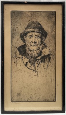 Lot 54 - Alfred Hartley (1855-1933) etching - A Cornish Fisherman, signed in pencil