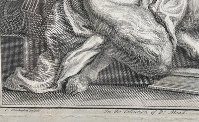 Lot 51 - Jacobus Houbraken (Dutch, 1698-1780) engraving - Portrait of Ben Jonson, 1738, 36cm x 22cm, in glazed frame