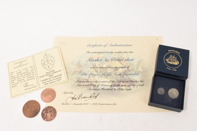 Lot 686 - HMS Invincible relics, together with Admiral Gardner wreck relics