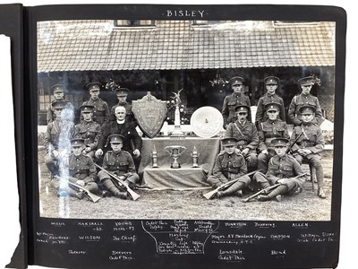 Lot 1496 - Two albums of 1920s/30s postcards and photographs, (stuck in) fully annotated. Military