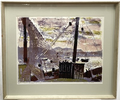 Lot 987 - *Edwin La Dell (1914-1970) signed lithograph - Spanish Harbour at Night, numbered 1/25, inscribed in pencil, 45cm x 57cm, in glazed frame