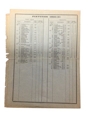 Lot 3 - West Ham v Arsenal February 28th 1931 Football League Division I
