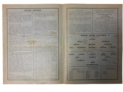 Lot 4 - West Ham v Arsenal March 26th 1932 Football League Division I