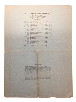 Lot 7 - West Ham v Arsenal 8th April 1940 Football League Regional Competition