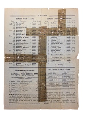 Lot 8 - West Ham v Arsenal 24th January 1942 London War League