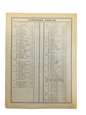 Lot 16 - West Ham v Aston Villa September 8th 1928 Football League Division I