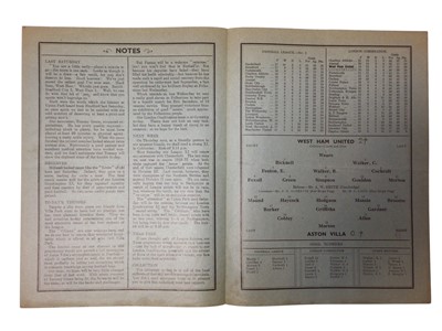 Lot 18 - West Ham v Aston Villa December 12th 1936 Football League Division II