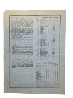 Lot 21 - West Ham v Aston Villa 10th September 1945 Football League South
