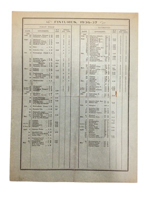 Lot 27 - West Ham v Blackpool January 2nd 1937 Football League Division II