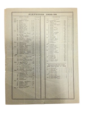 Lot 28 - West Ham v Blackburn Rovers March 9th 1929 Football League Division I