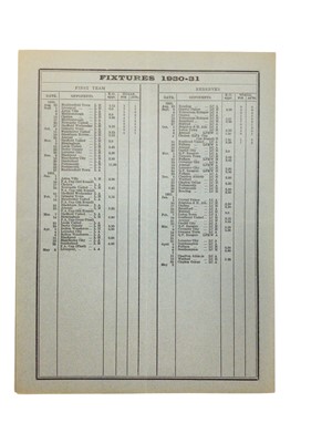 Lot 29 - West Ham v Blackburn Rovers October 18th 1930 Football League Division I