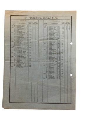 Lot 30 - West Ham v Blackburn Rovers September 12th 1936 Football League Division II