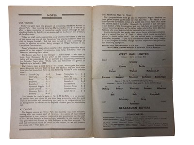 Lot 33 - West Ham v Blackburn Rovers 17th January 1948 FA Cup Third Round Replay, 5th March 1949 Football League Division II, 19th November Football League Division 2 (3)